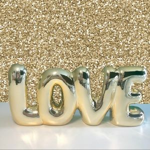 Metallic Gold LOVE Sign